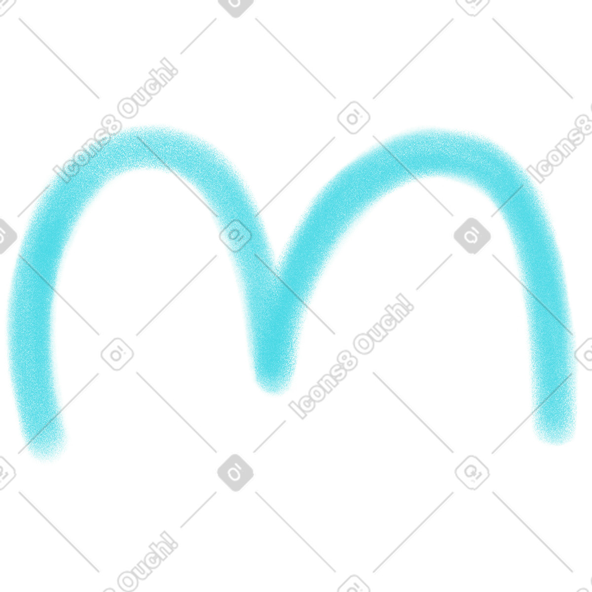 Blue mountain-shaped line-Illustration im Doodle-Stil als Download in PNG, SVG