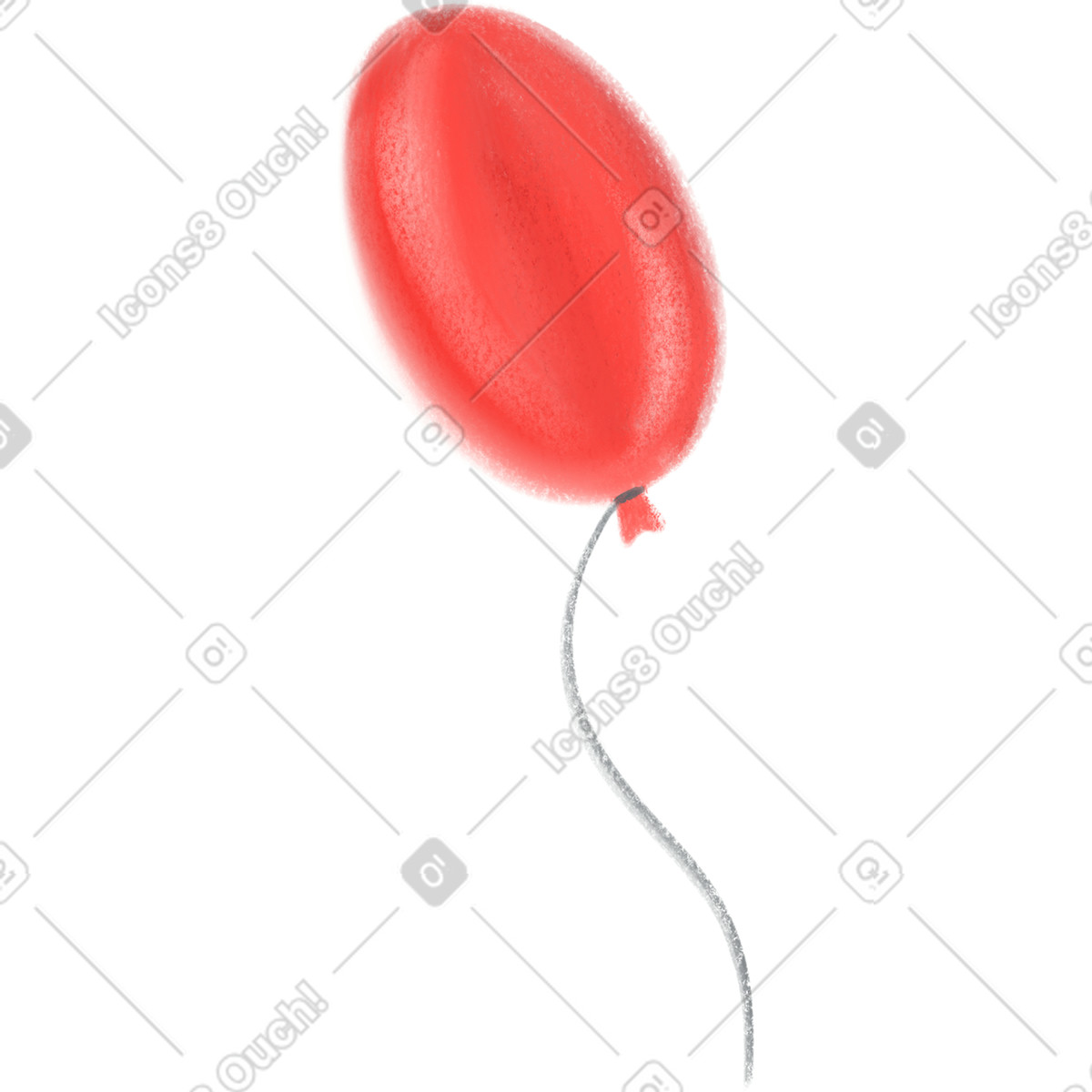 Ilustración Balloon red en estilo Mushy a descargar en PNG y SVG