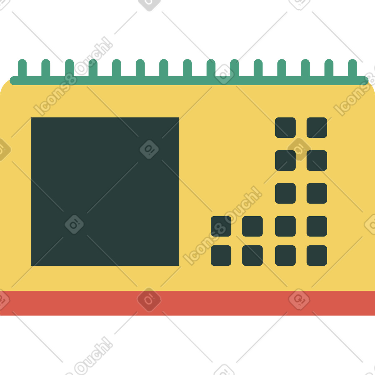 Macaroni 스타일의 달력 일러스트레이션 PNG, SVG 다운로드