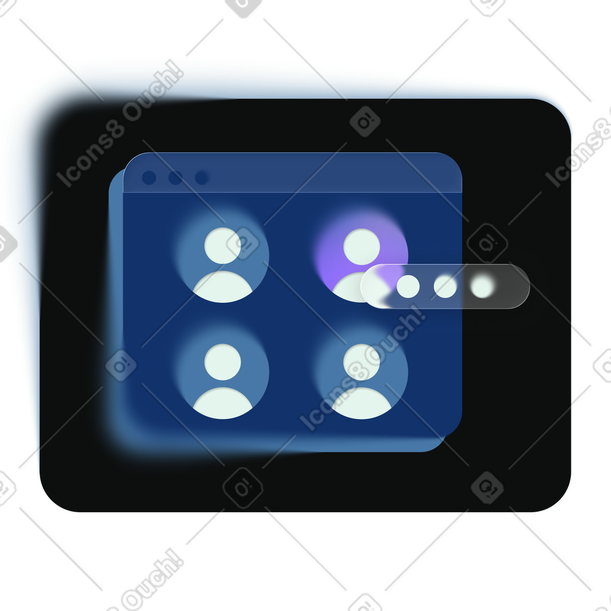 Team member selection and management dashboard, Staff access control illustration in Void style download in PNG, SVG