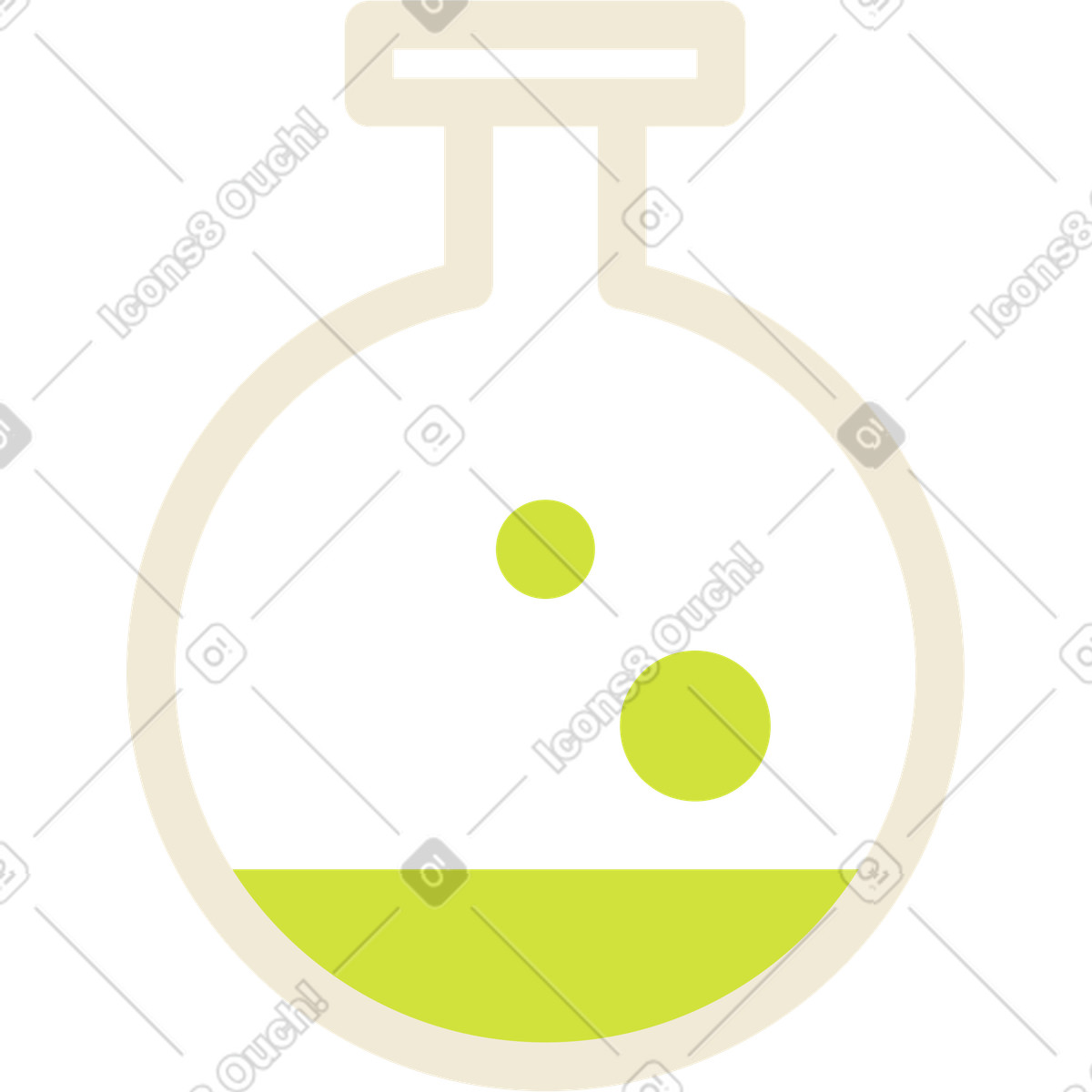 Round flask for science animated illustration in Juicy style download in GIF, Lottie (JSON), AE