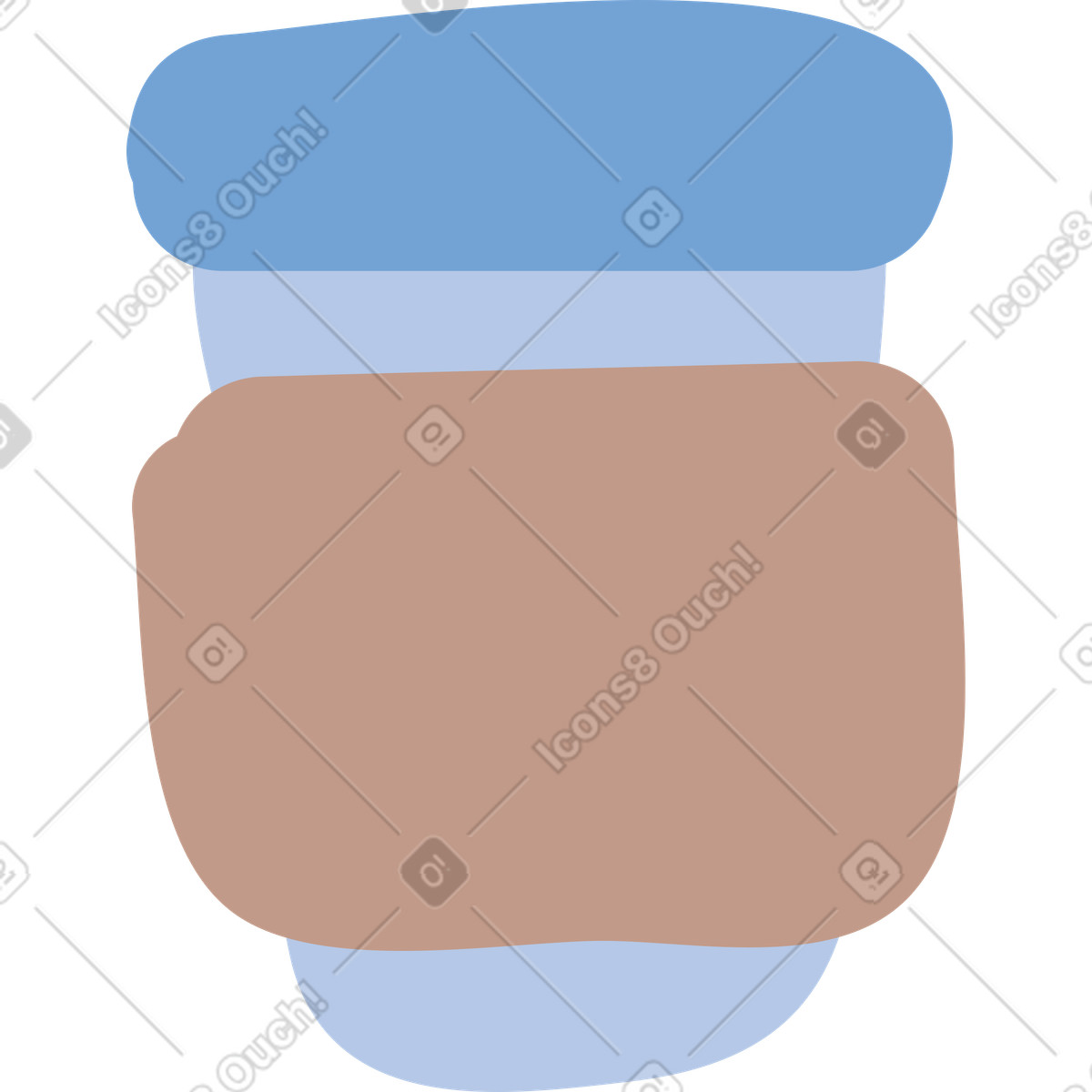 Paper cup with sleeve illustration in Pluto style download in PNG, SVG