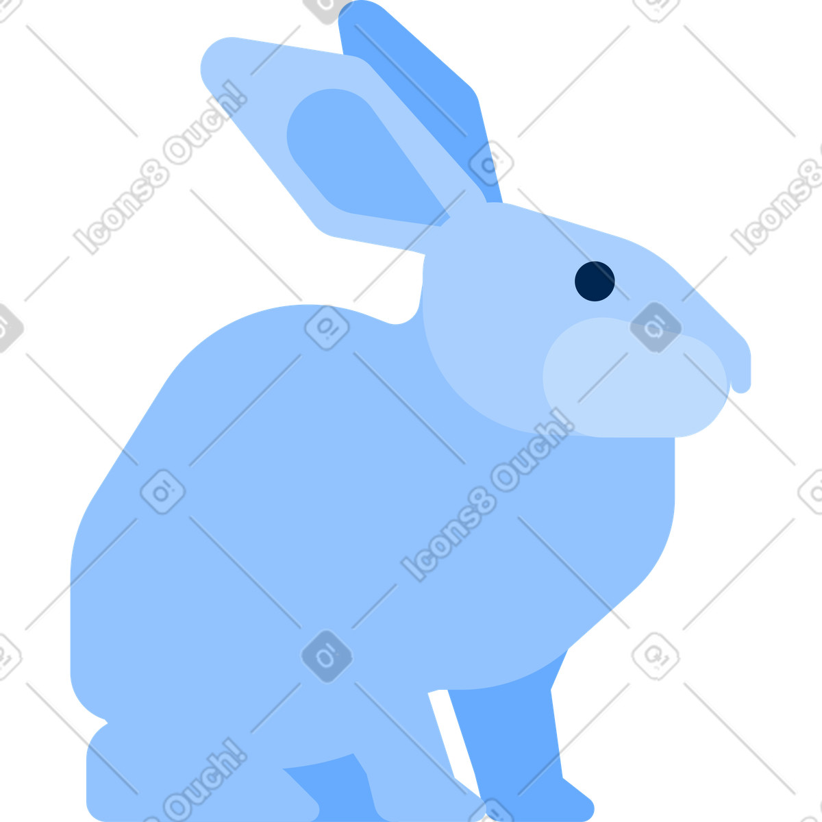 Rabbit illustration in Urban style download in PNG, SVG