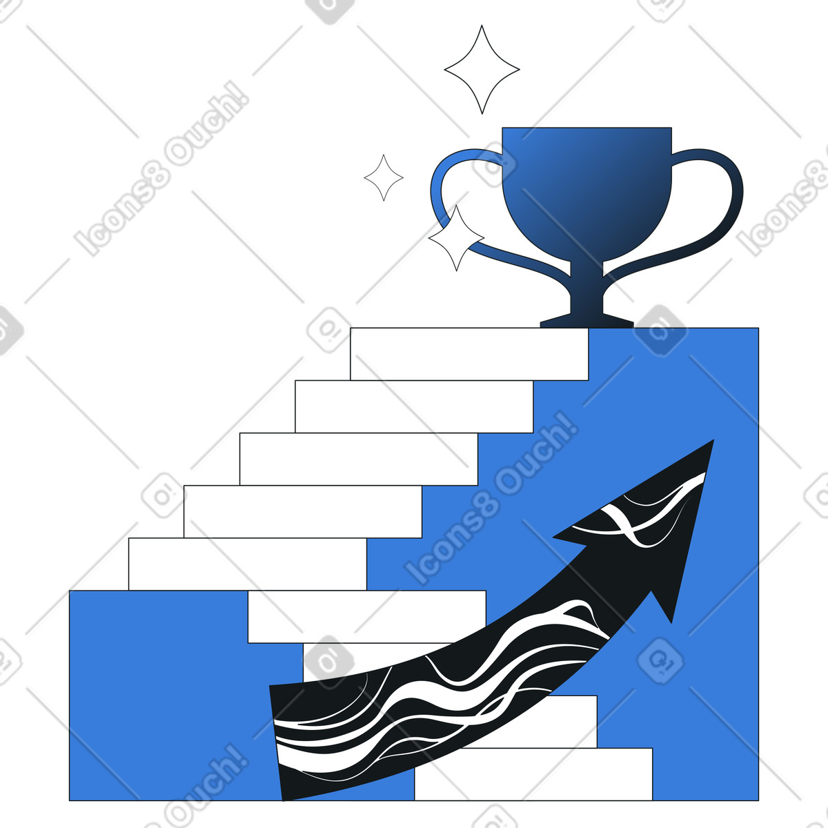 Path to success metrics illustration showing business goal achievement clipart in PNG SVG