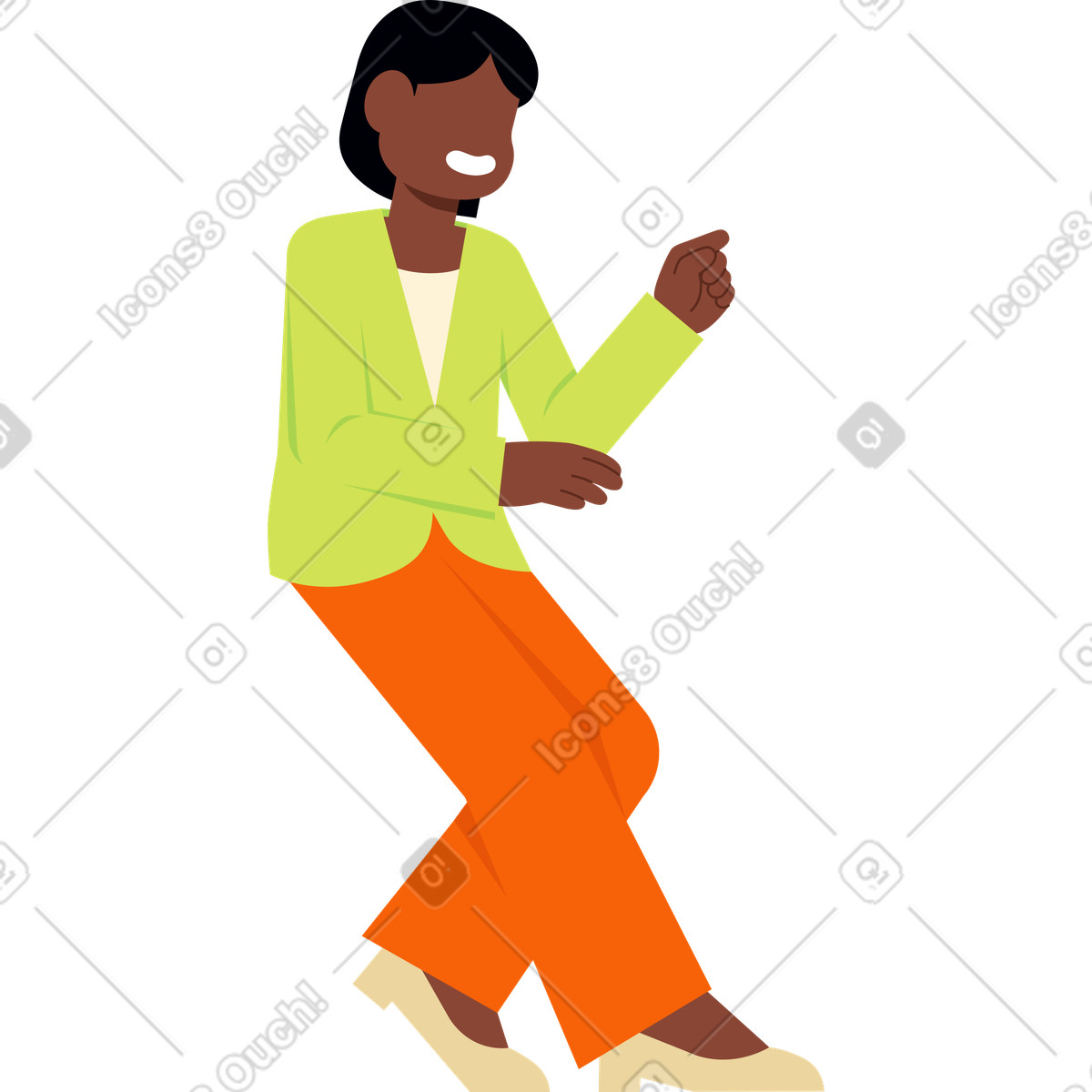 下载 Catchy 风格的 坐着的年轻女子 插画，支持 PNG、SVG 格式