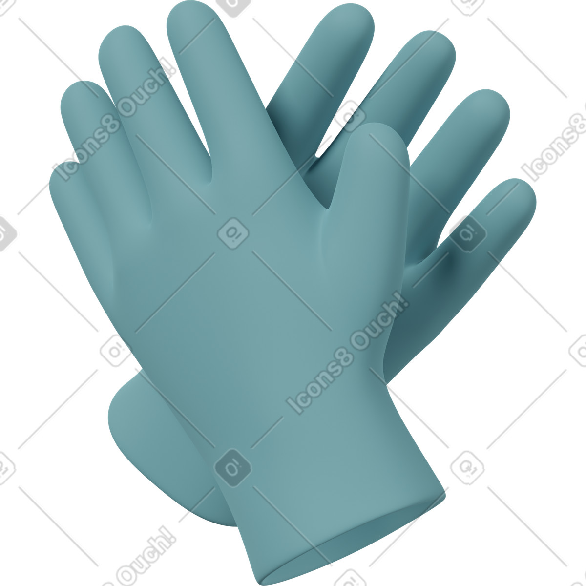 Blue gloves-Illustration im 3D Casual life-Stil als Download in PNG, SVG