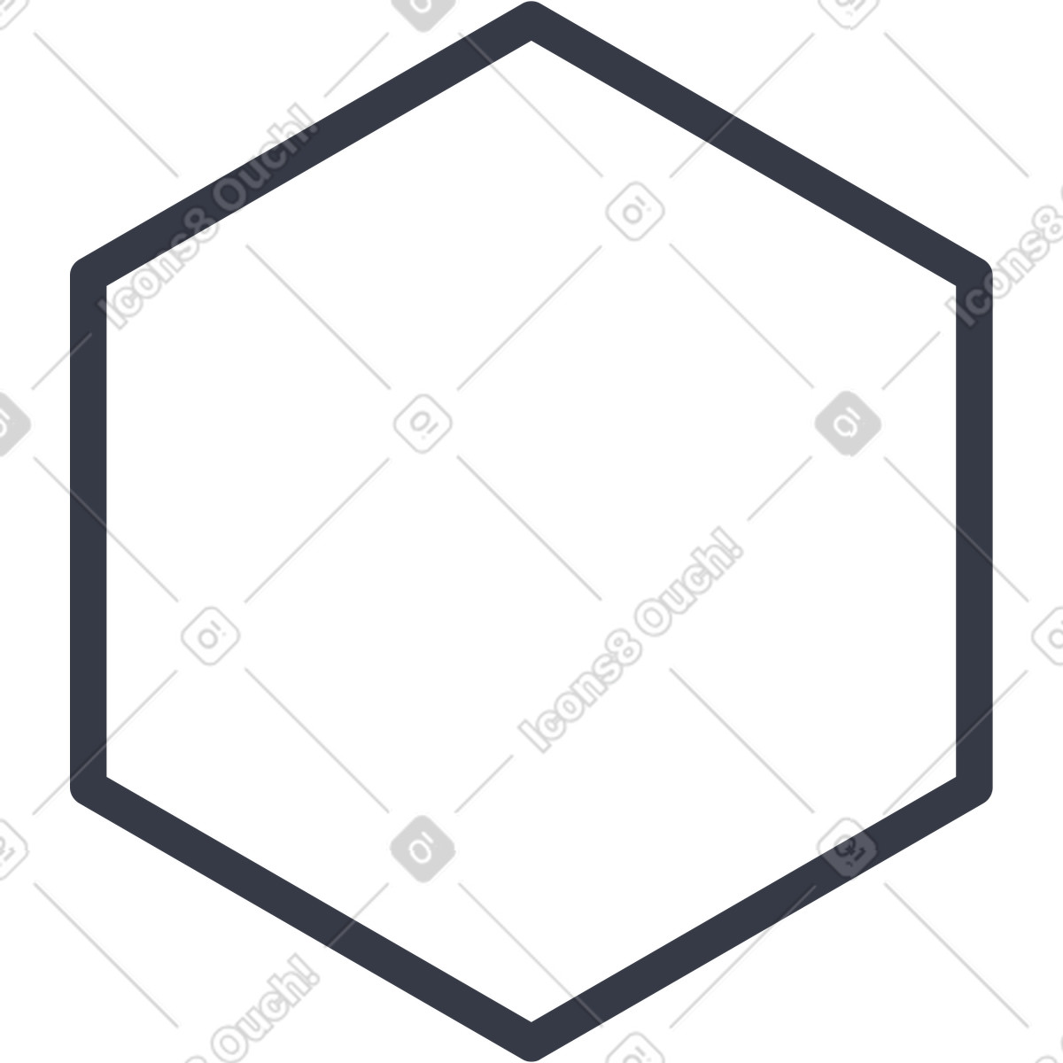 Hexagon shape illustration in PNG, SVG