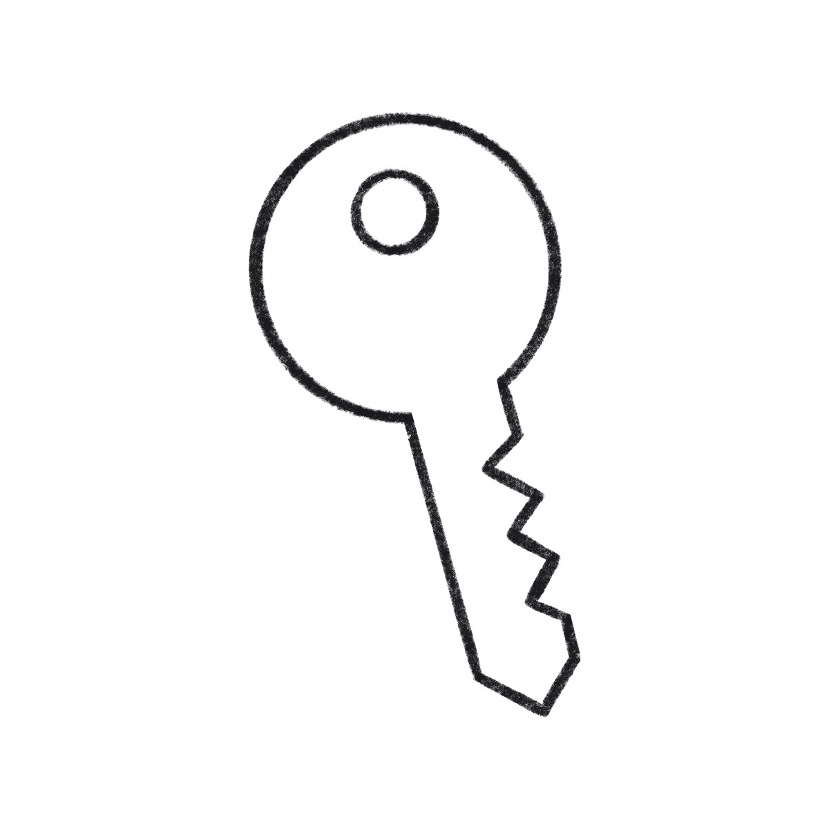 Big round key illustration in Bonbon Line style download in PNG, SVG