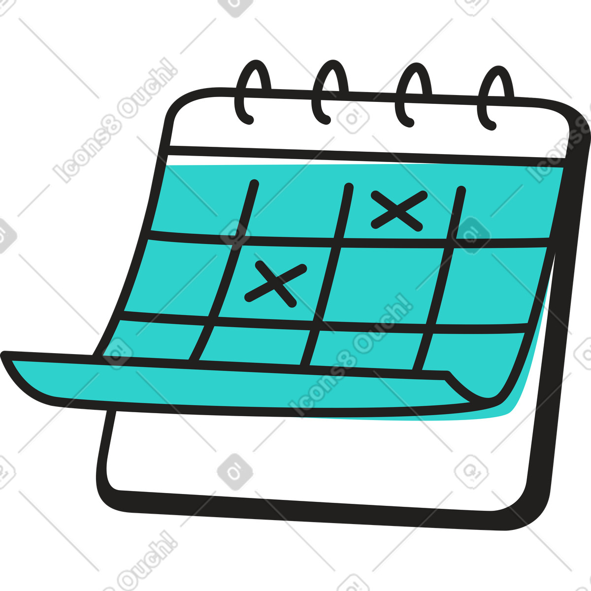 Calendario illustrazione in stile Little scarica in PNG, SVG
