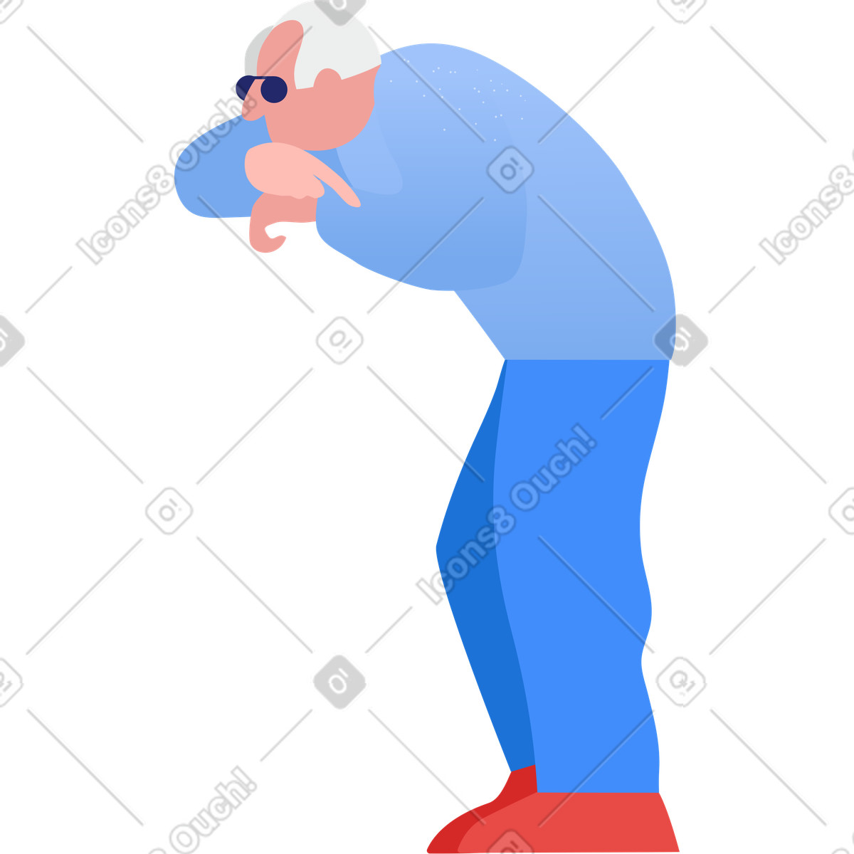 Grandpa standing illustration elderly clipart images collection in PNG, SVG, GIF