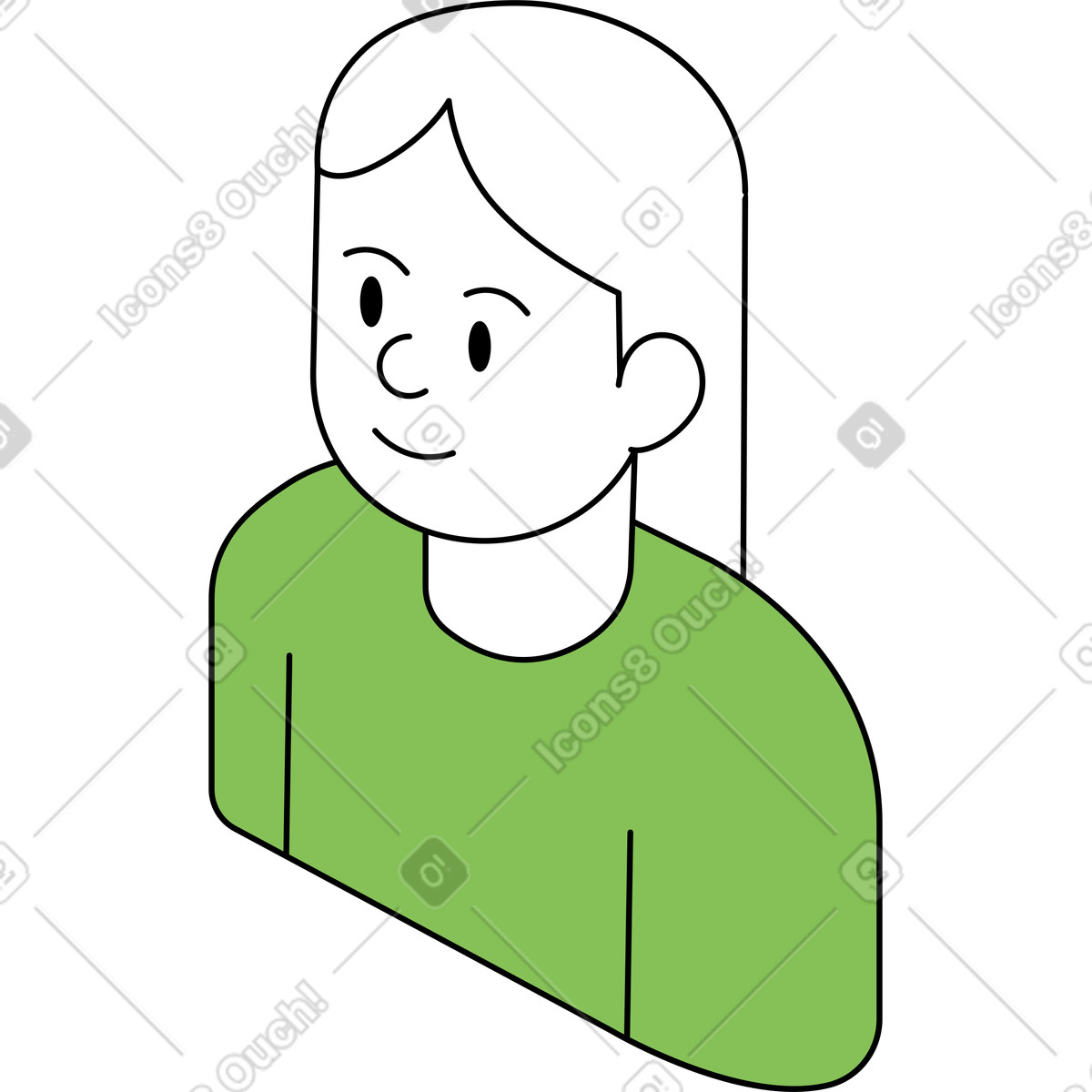 Isometric スタイルの 女性 のイラストをPNG、SVG形式でダウンロード
