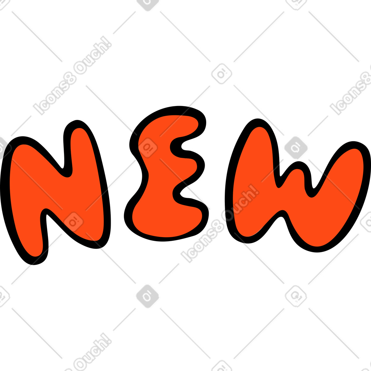 Illustration Texte nouveau lettrage d'arche dans le style Comic à télécharger aux formats PNG, SVG