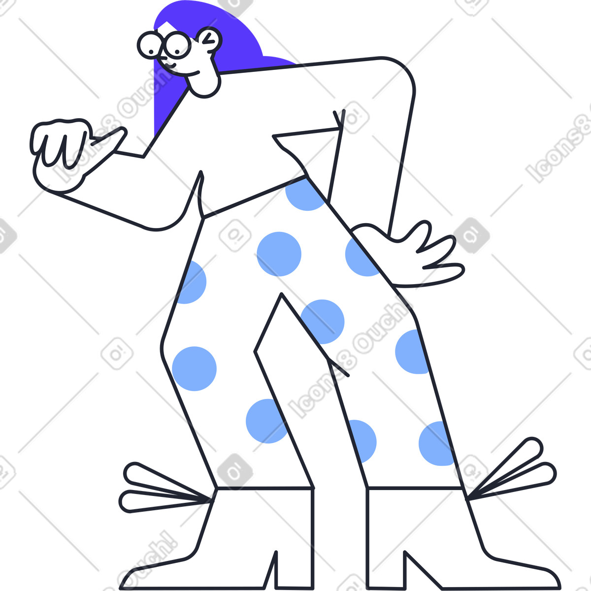 Donna illustrazione in stile Pablita scarica in PNG, SVG