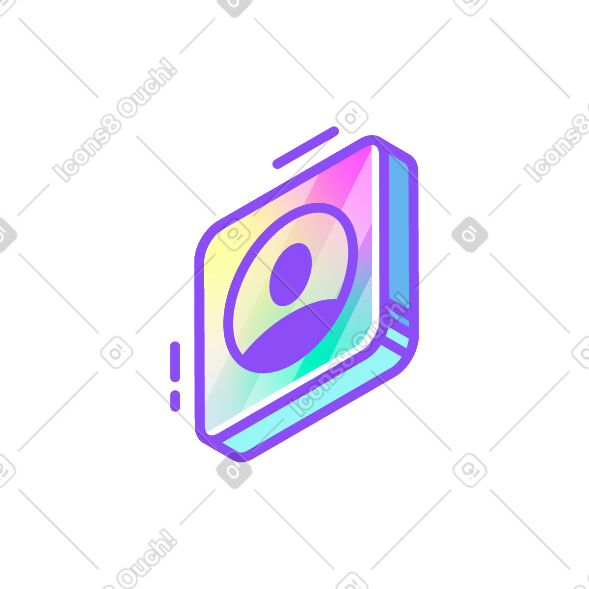 Ilustración Icono de contacto en estilo Holographic a descargar en PNG y SVG