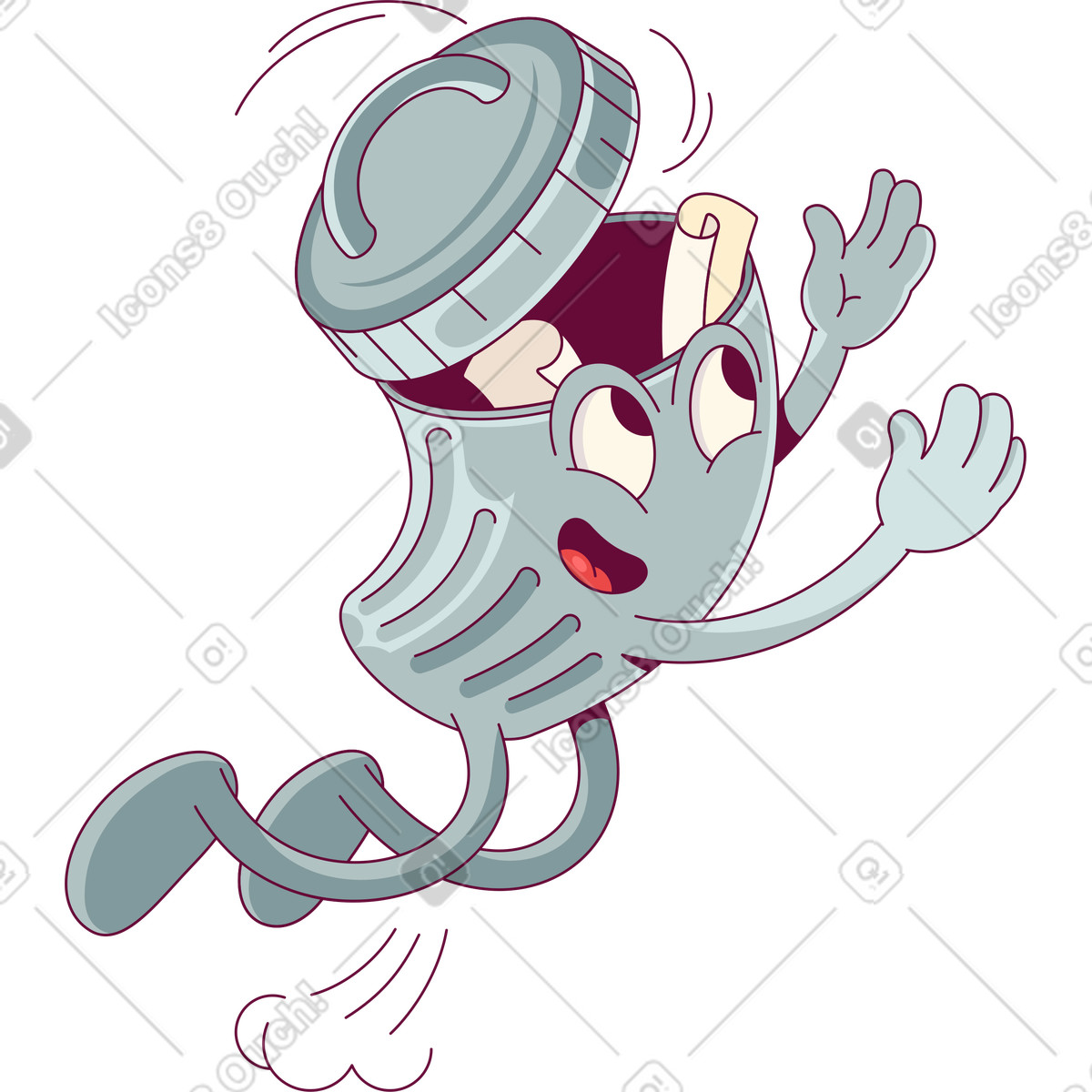 Illustration Poubelle amusante dans le style Handy à télécharger aux formats PNG, SVG