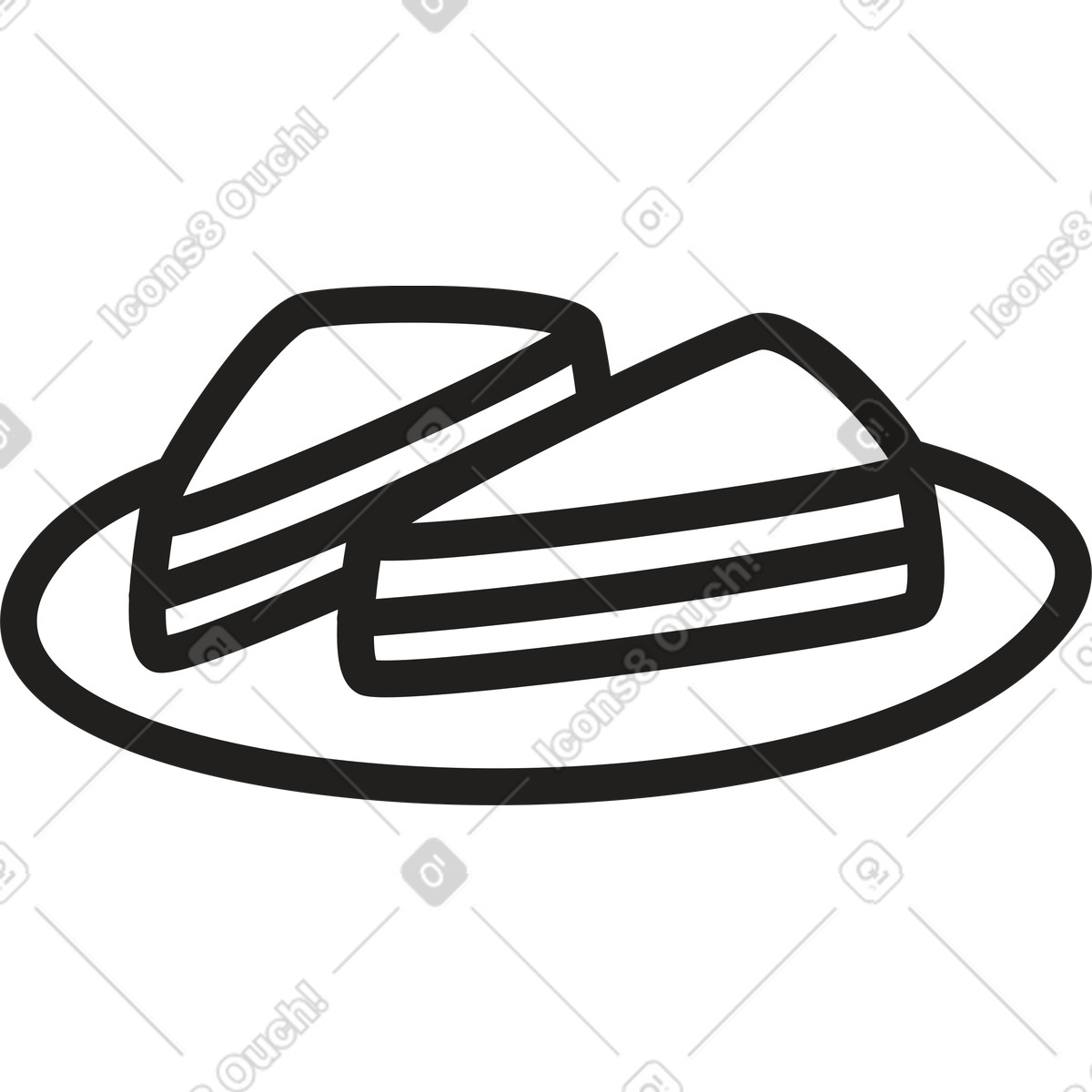 Plate with dessert illustration in Little style download in PNG, SVG