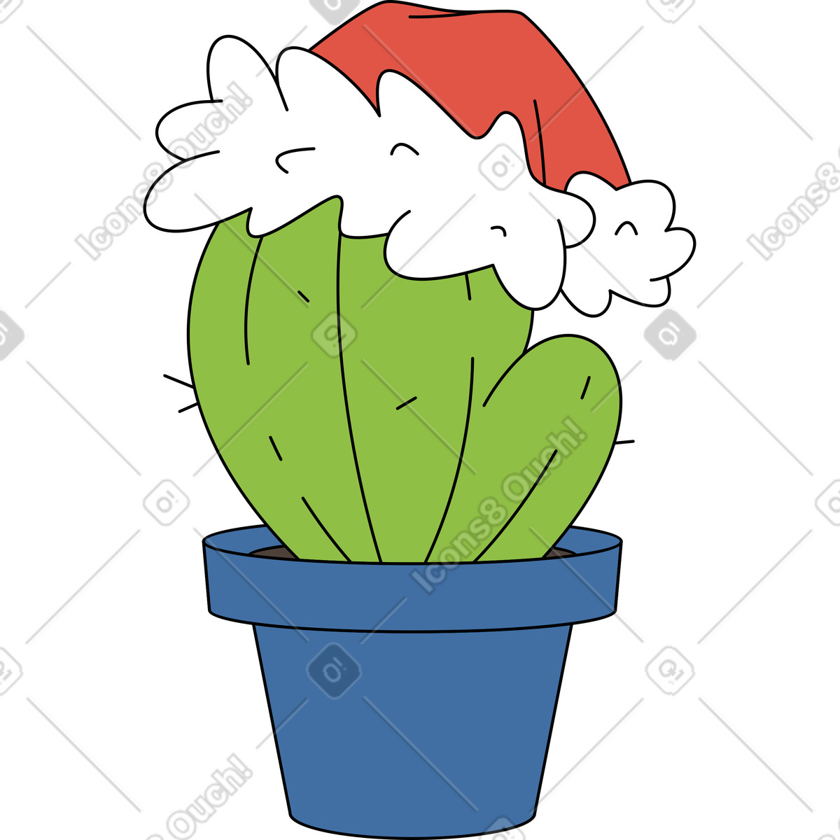 Cactus illustration in Sitcom style download in PNG, SVG