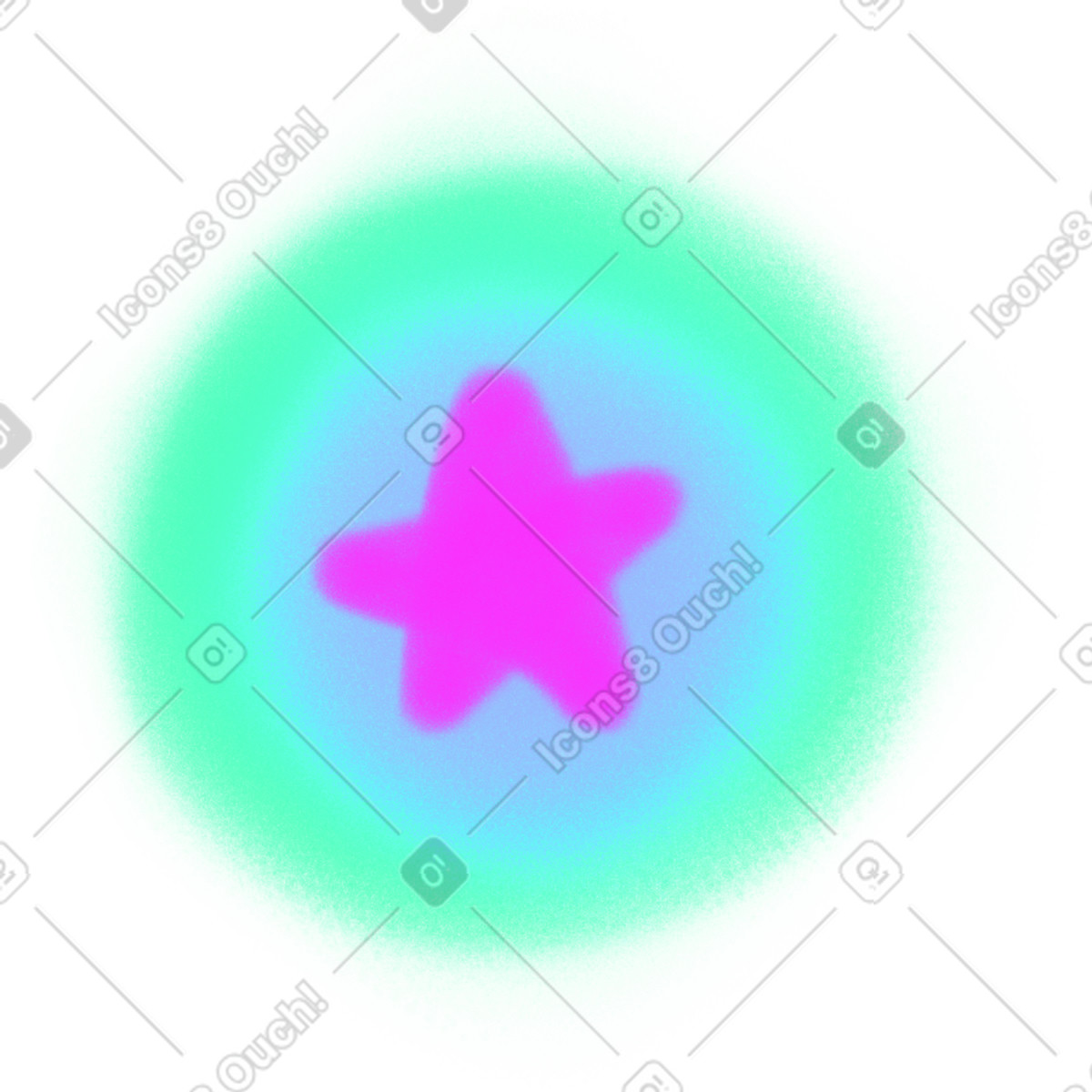 Ilustración Pequeña estrella de cinco puntas rosa y azul brillante en estilo Doodle a descargar en PNG SVG