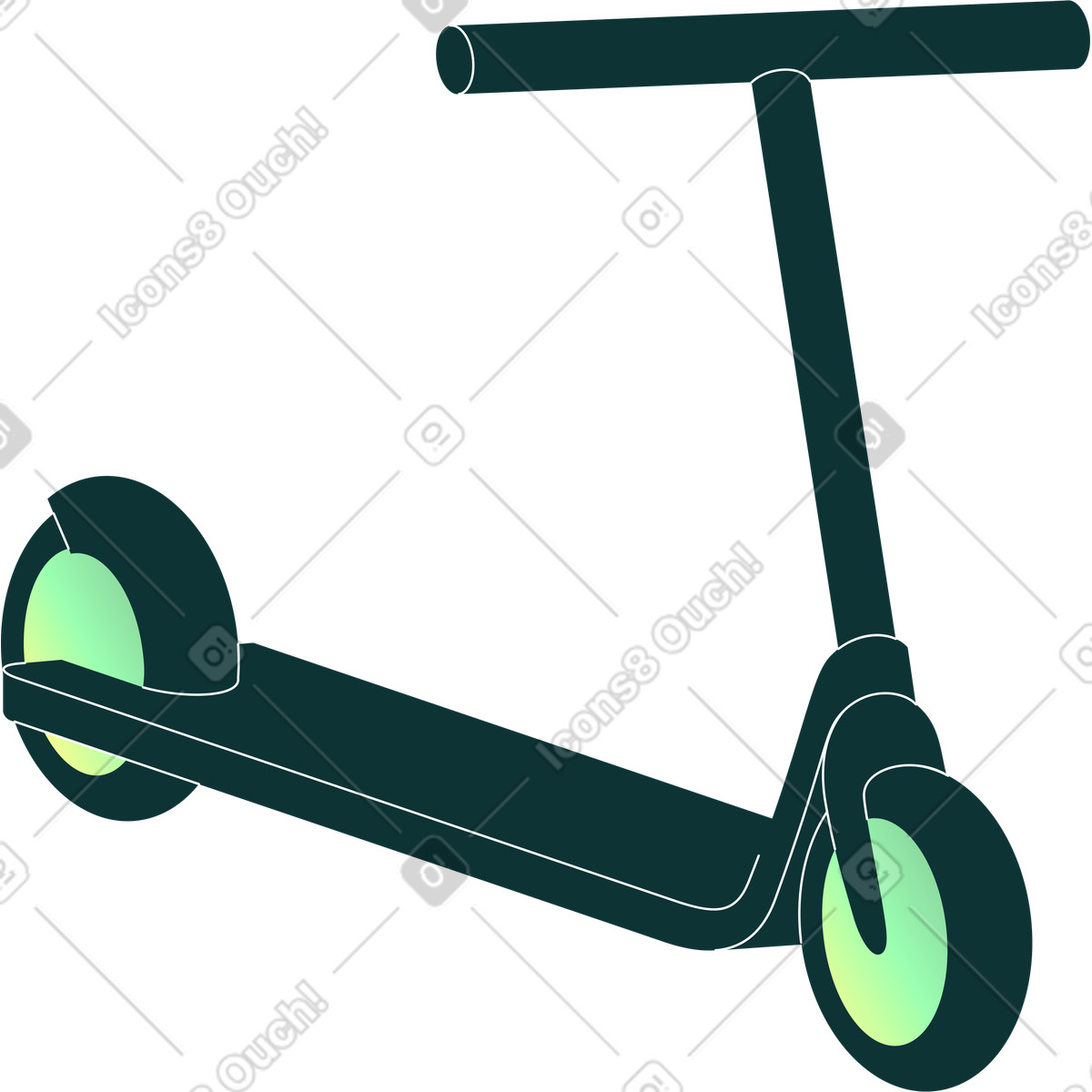 Schwarzer roller-Illustration im Florid-Stil als Download in PNG, SVG