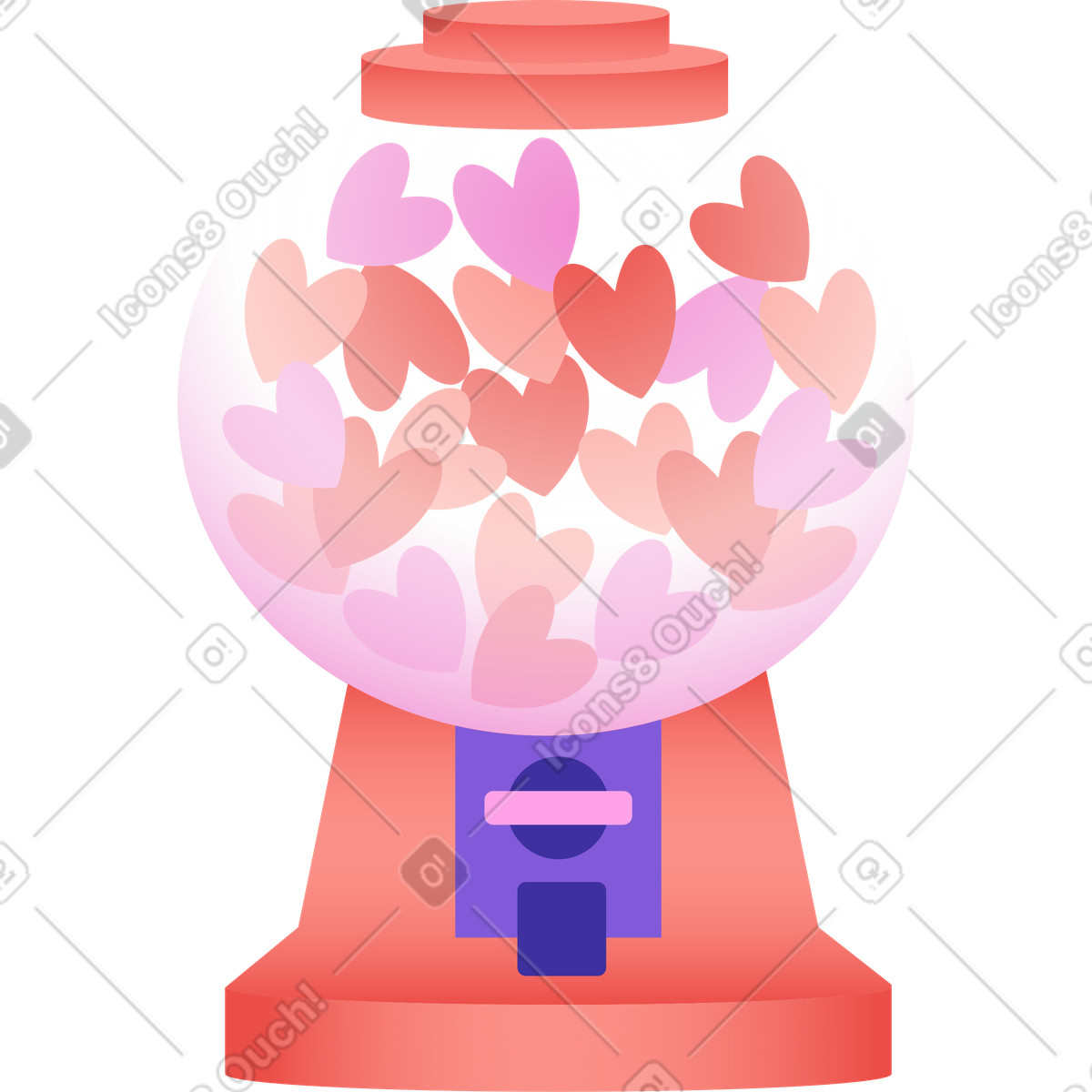 Illustration Machine avec des coeurs dans le style Levels à télécharger aux formats PNG, SVG