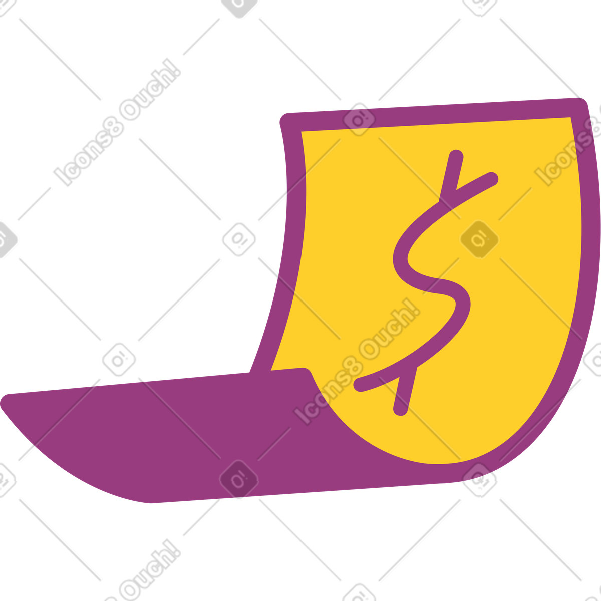 Soldi in dollari volanti illustrazione stile Sammy scarica PNG, SVG