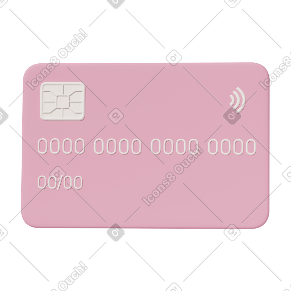下载 3D Casual life 风格的 Pink credit card 插画，支持 PNG、SVG 格式