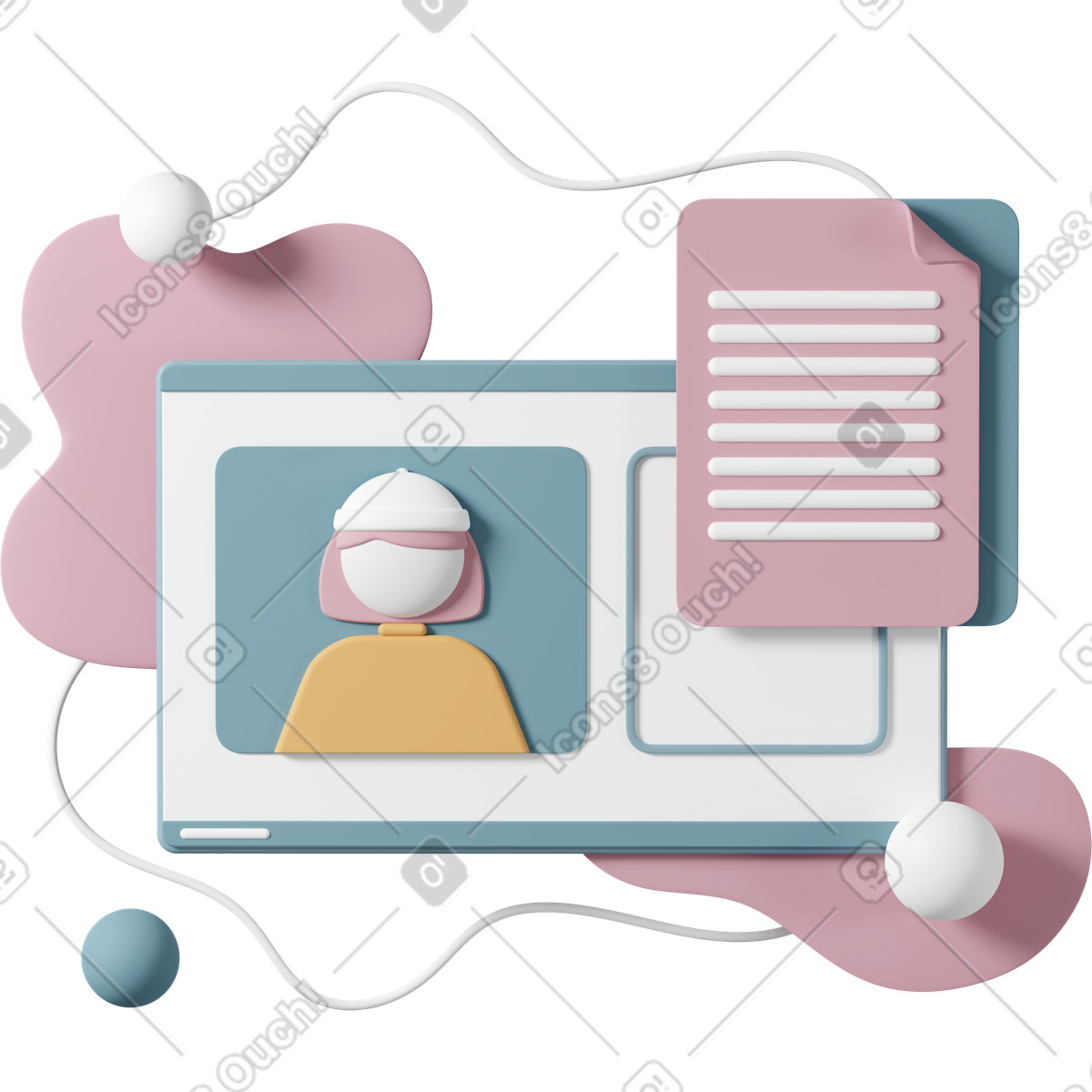 Ilustração de Design composition monitor em no estilo 3D Casual life para baixar em PNG, SVG