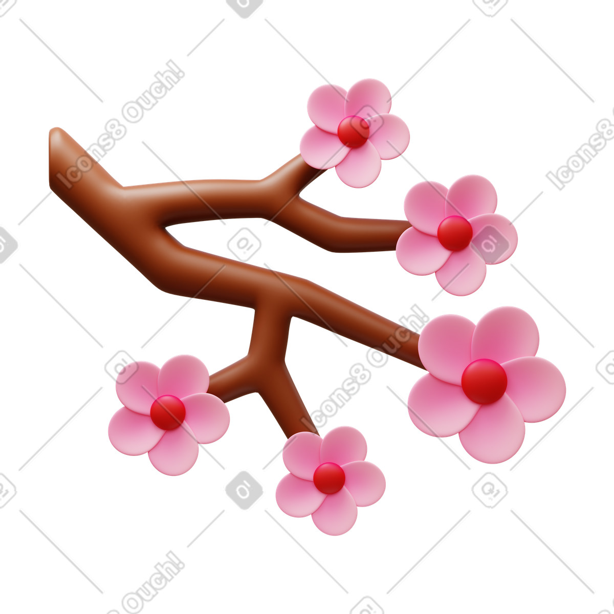 Sakura-Illustration im 3D Fluency-Stil als Download in PNG, SVG