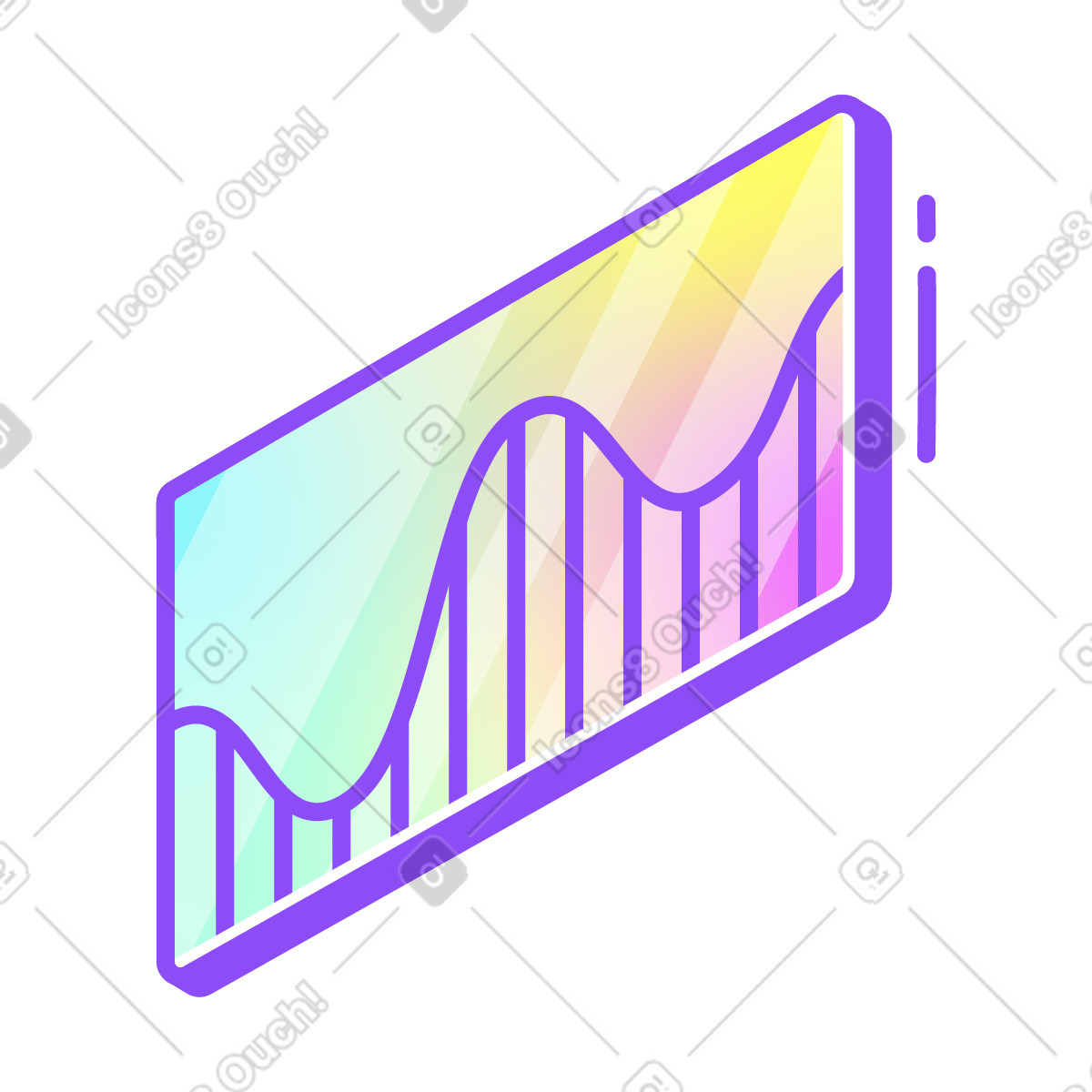 Diagramm-Illustration im Holographic-Stil als Download in PNG, SVG