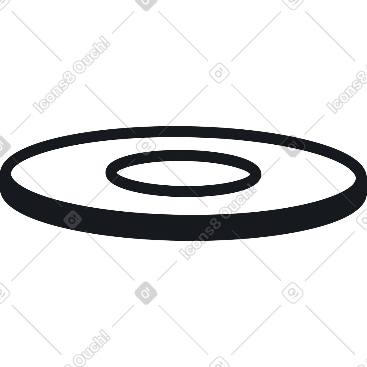 White saucer illustration in Breeze style download in PNG, SVG