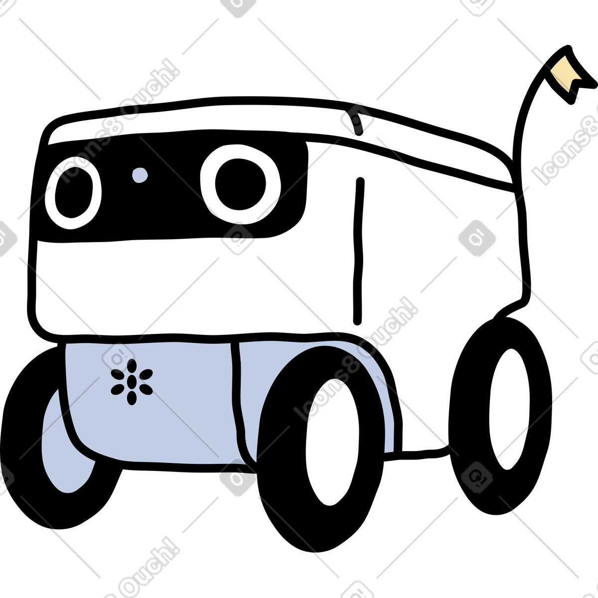 Illustration Robot de livraison dans le style Notes à télécharger aux formats PNG, SVG