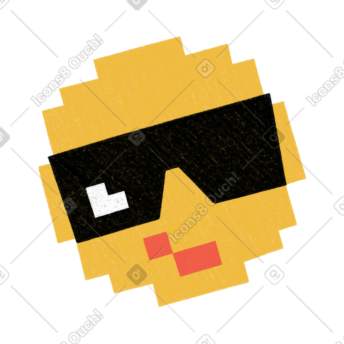 下载 Tutti 风格的 Smiley in sunglasses 插画，支持 PNG、SVG 格式