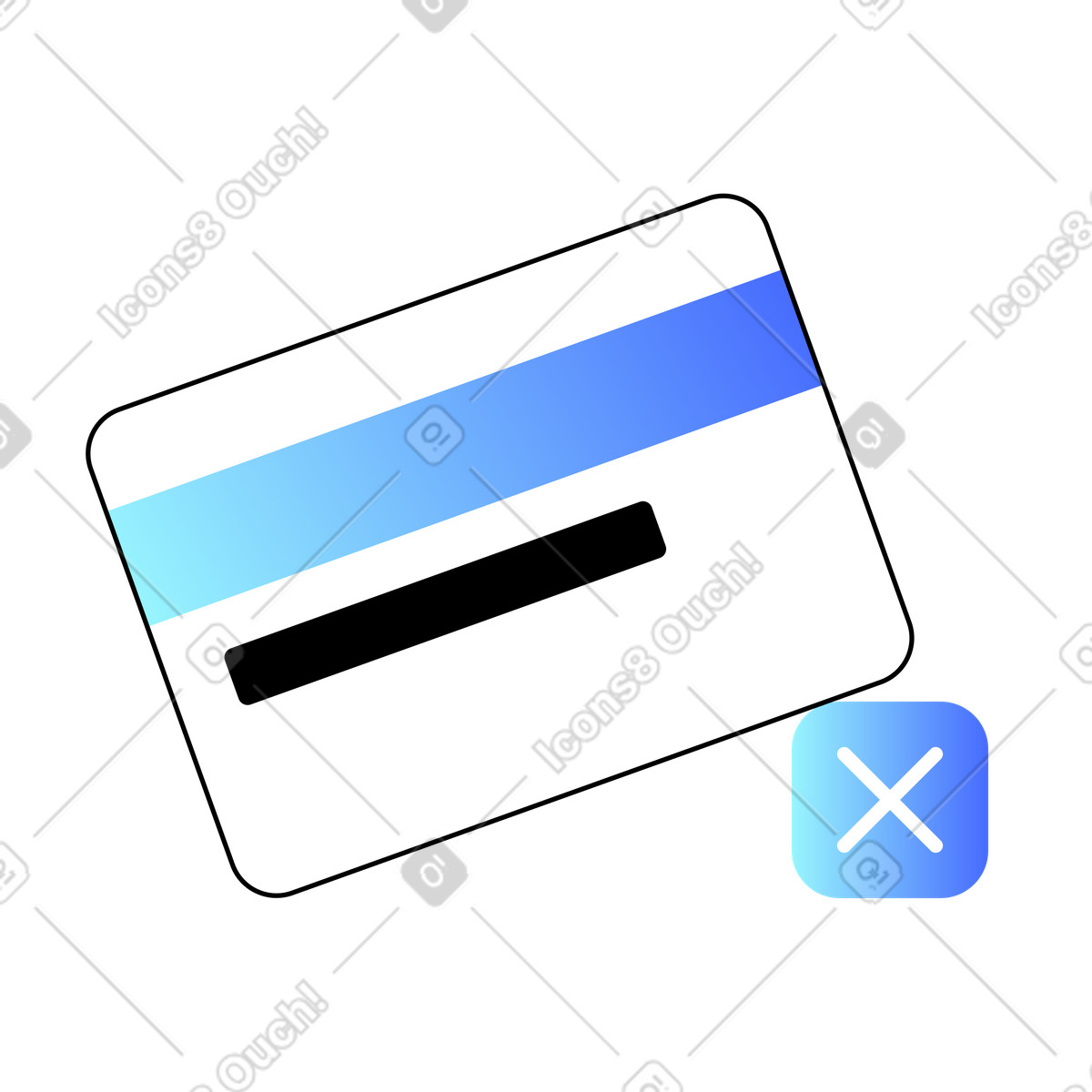 Ilustración Error de pago con tarjeta bancaria en estilo Azure a descargar en PNG y SVG