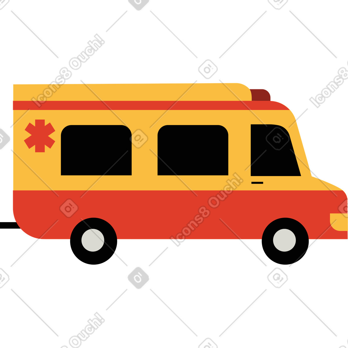 Ilustração de Ambulância em no estilo Burgundy para baixar em PNG, SVG