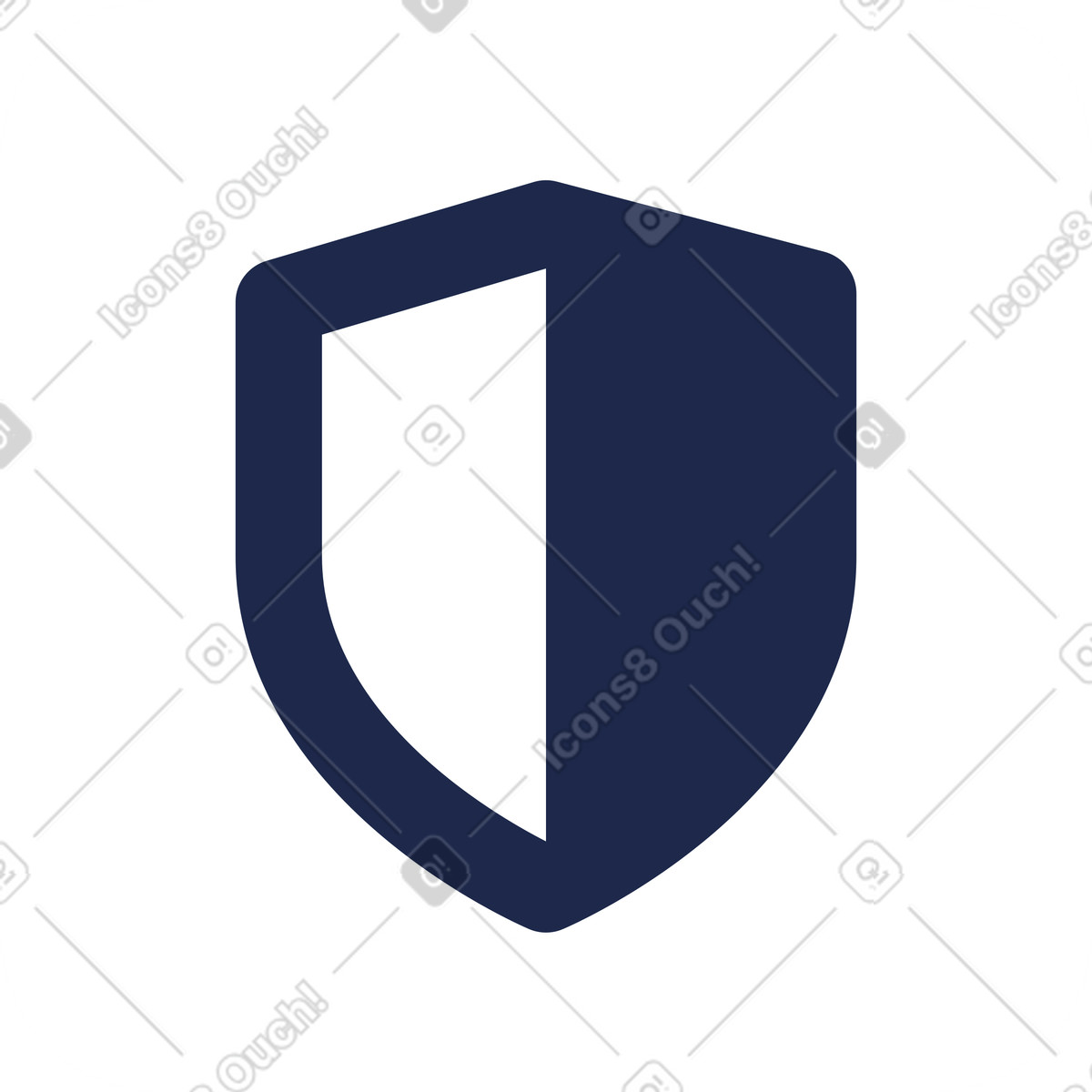 Outline 스타일의 방패 아이콘 일러스트레이션 PNG, SVG 다운로드
