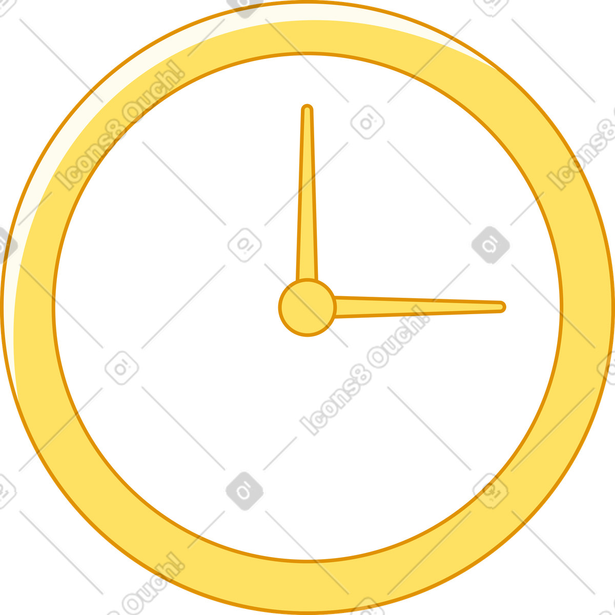 Clock illustration in Rainbow style download in PNG, SVG