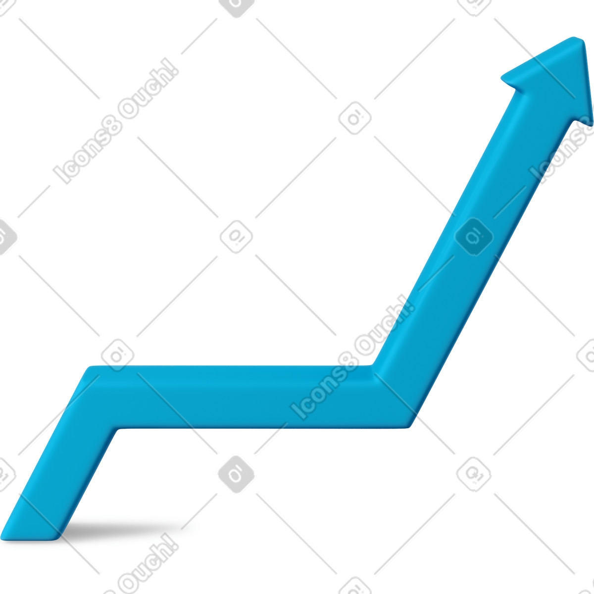 Ilustración Close up of blue increase arrow en estilo 3D Business a descargar en PNG y SVG
