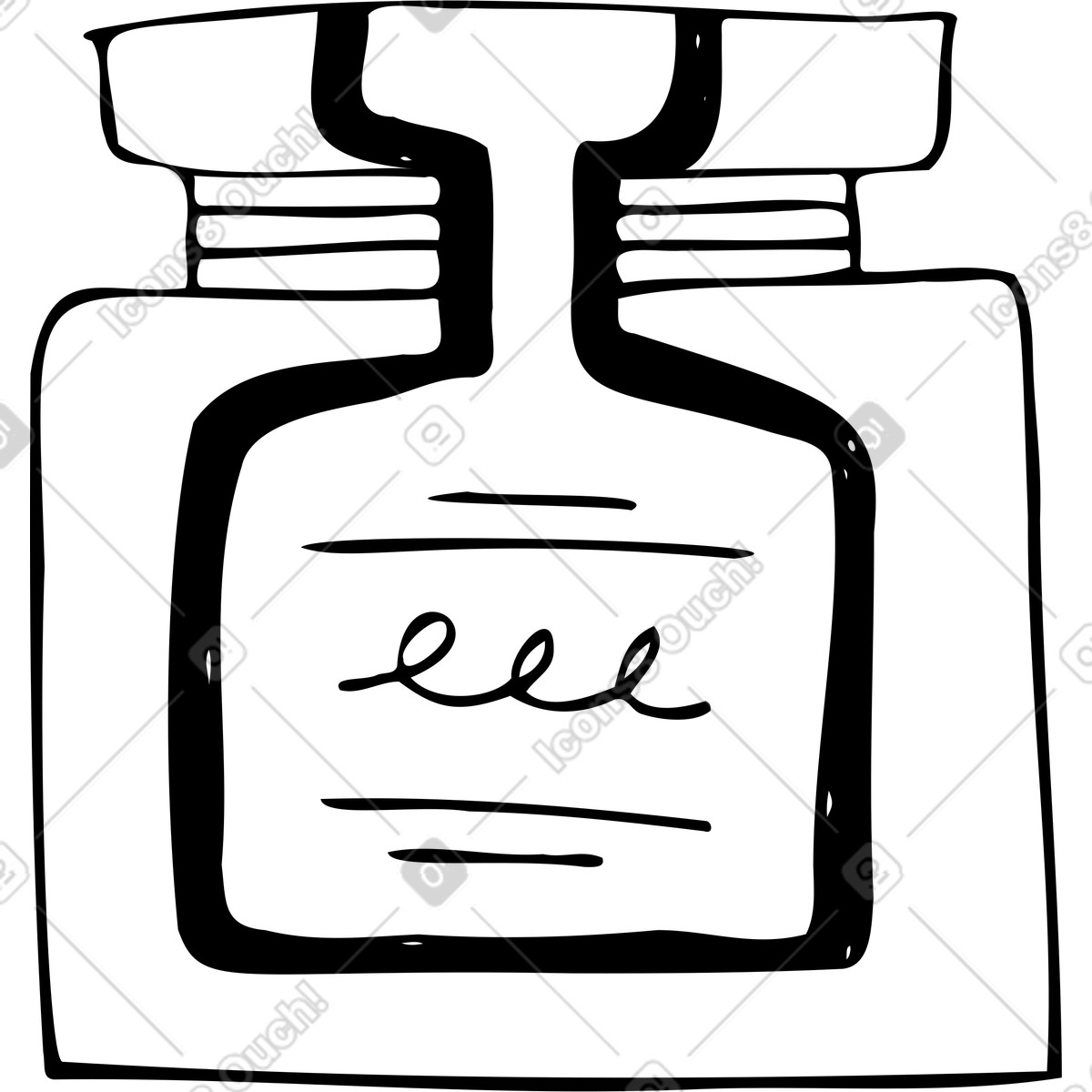 Vaso quadrato con tag line illustrazione in stile Marks scarica in PNG, SVG