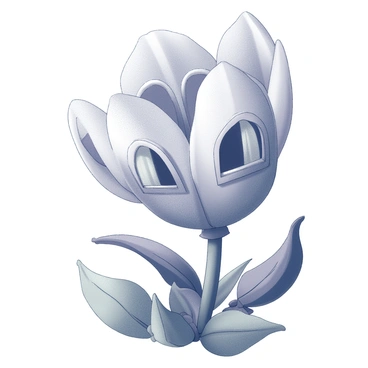 A large, blooming flower with vibrant petals serves as a fairy's home. The flower's corolla is open wide, revealing intricate windows and doors made from delicate petals. Each window is shaped like a small arch, while the doors are slightly ajar, inviting curiosity. The structure is nestled amidst an array of green leaves that frame the flower, enhancing its natural beauty. Tiny details like leaf motifs and petal patterns add charm to the enchanting dwelling.