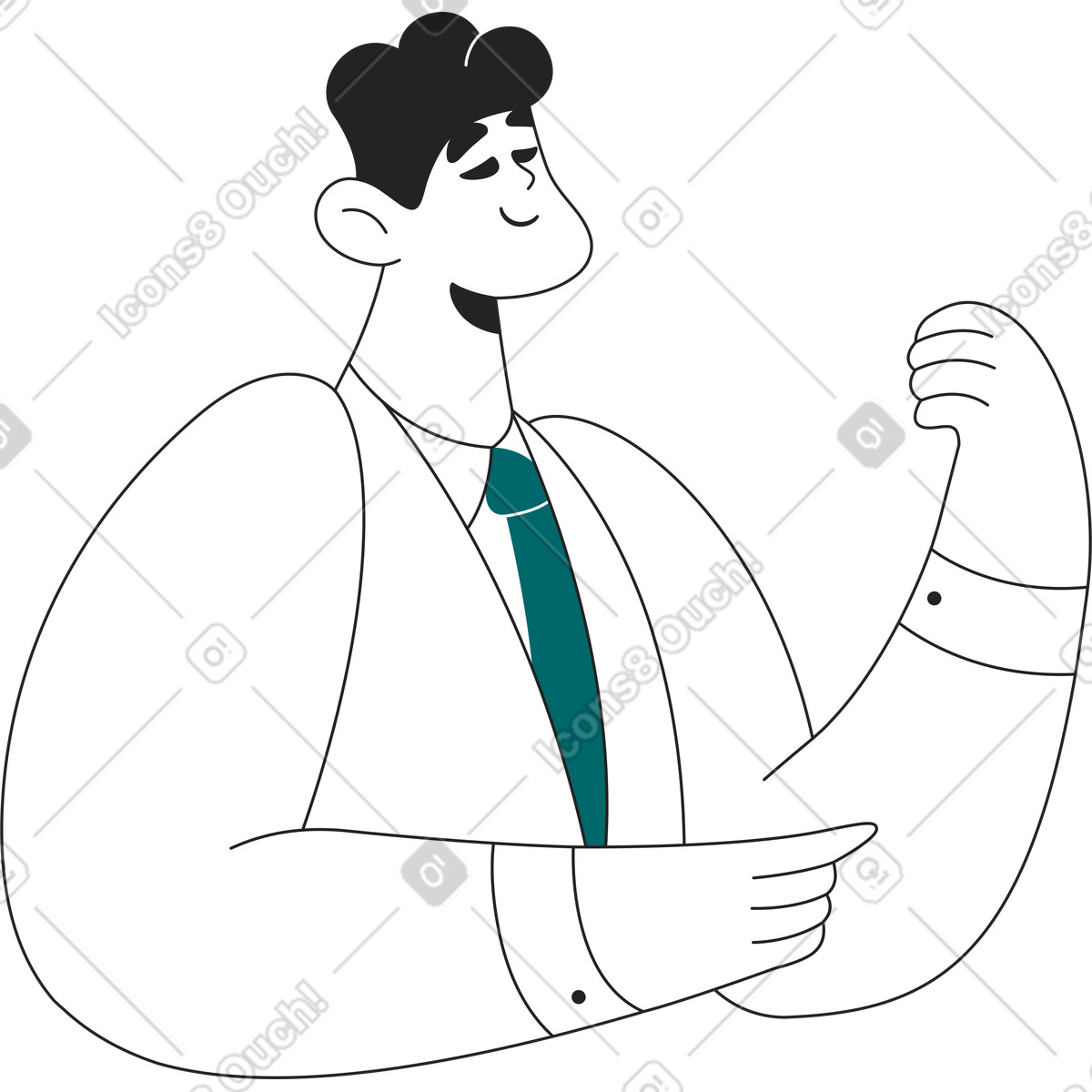 Wissenschaftler-Illustration im Sammy Line-Stil als Download in PNG, SVG