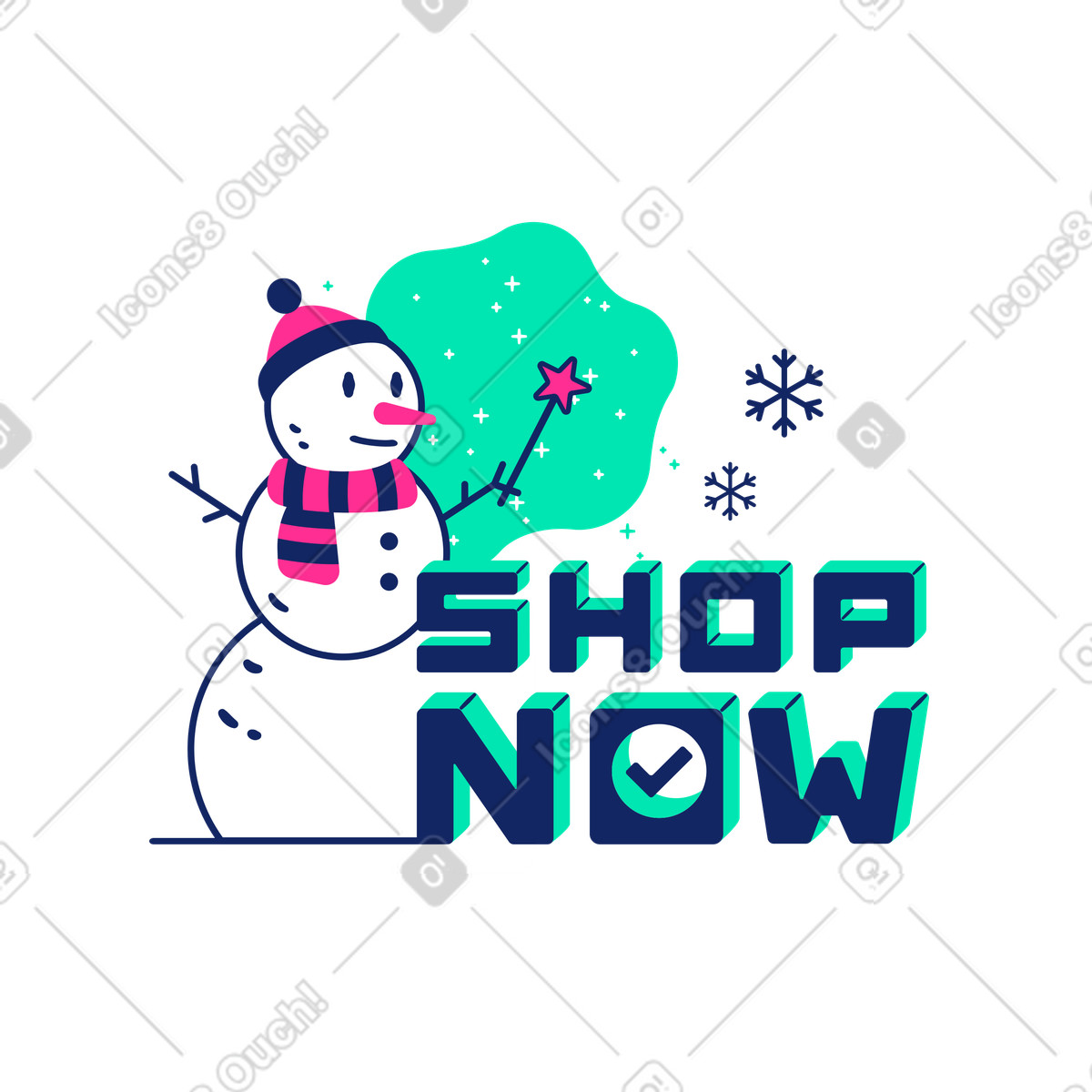 Illustration Achetez maintenant l'hiver dans le style Cyborg à télécharger aux formats PNG, SVG
