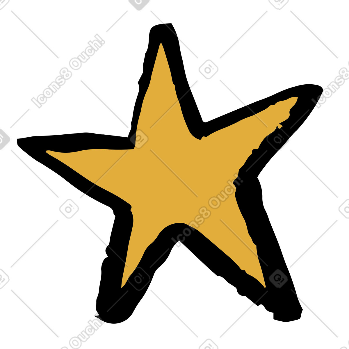 Stella a cinque punte illustrazione in stile Scandi scarica in PNG, SVG