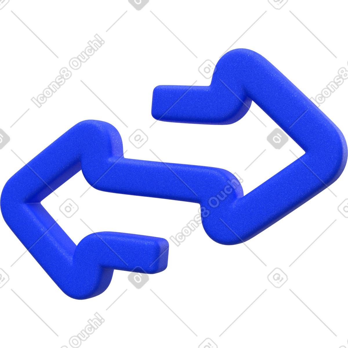 Data transfer icon with bidirectional blue swap arrows illustration in 3D Enterprise style download in PNG, SVG