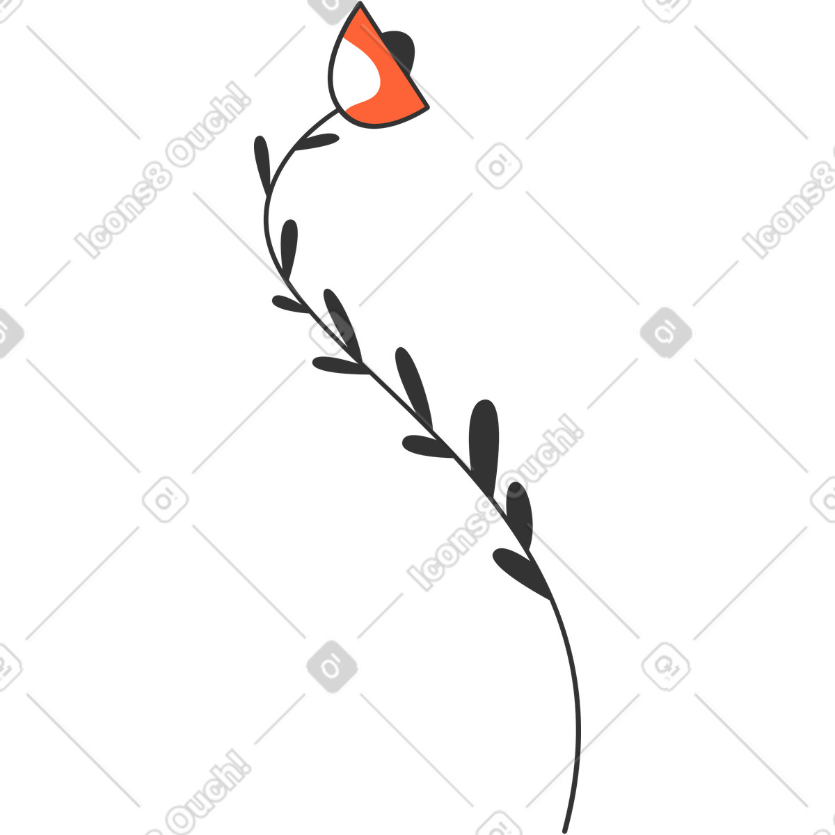 Blume-Illustration im Crayon-Stil als Download in PNG, SVG