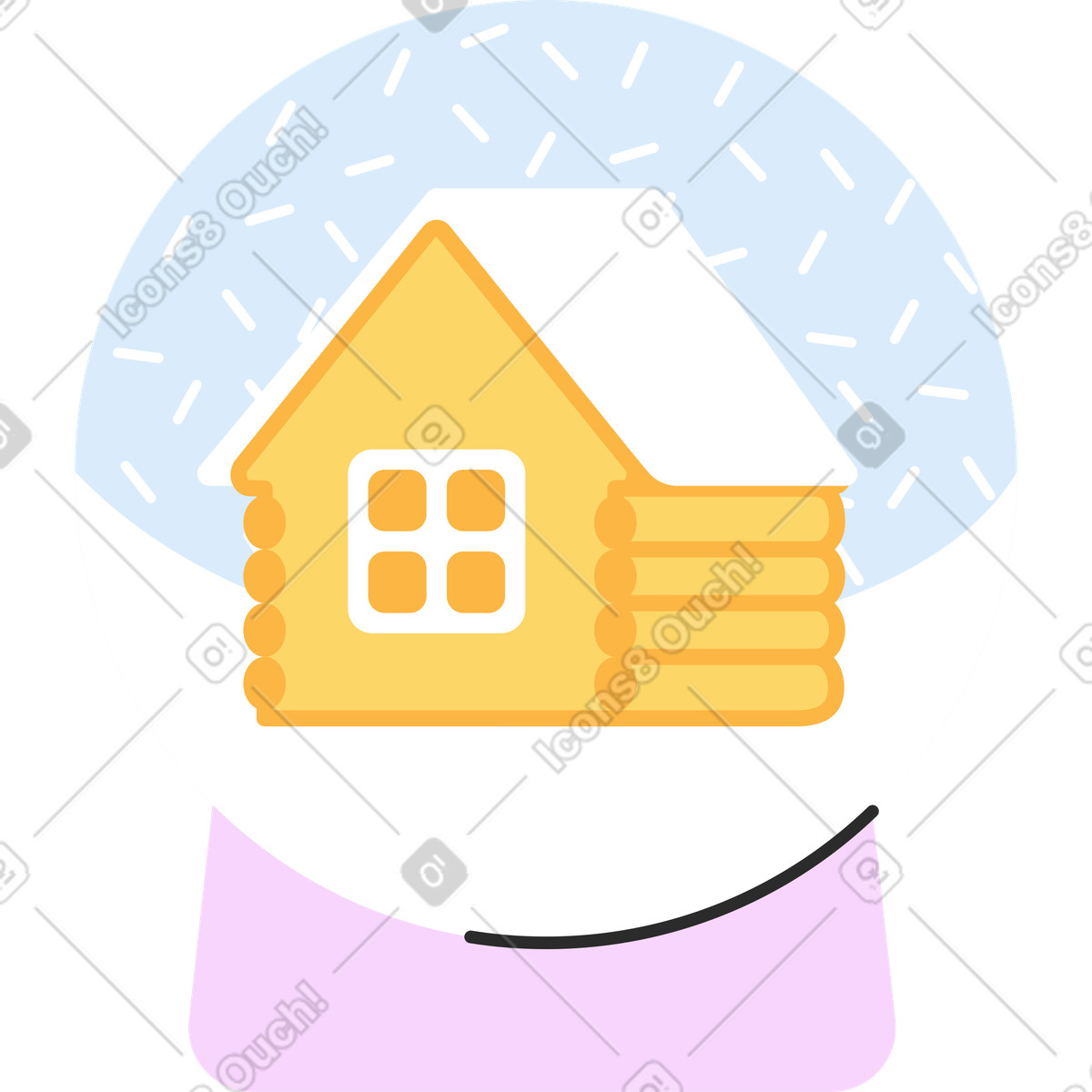 Ilustración Globo de nieve en estilo Marginalia a descargar en PNG y SVG