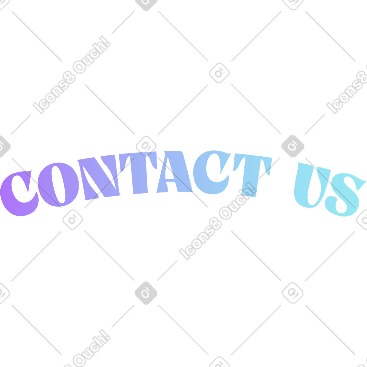 Text contact us gradient lettering illustration in Florid style download in PNG, SVG