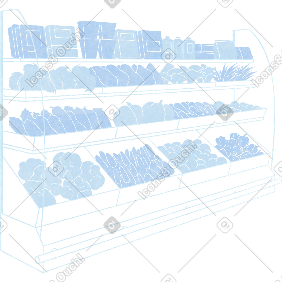 Иллюстрация Grocery shop в стиле Lifestyle — скачать в форматах PNG, SVG