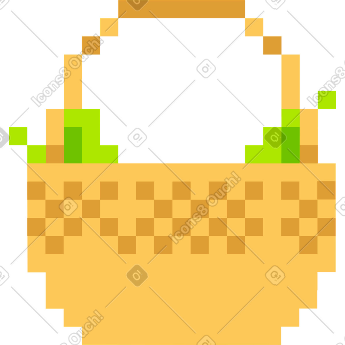 8bit 스타일의 바구니 일러스트레이션 PNG, SVG 다운로드