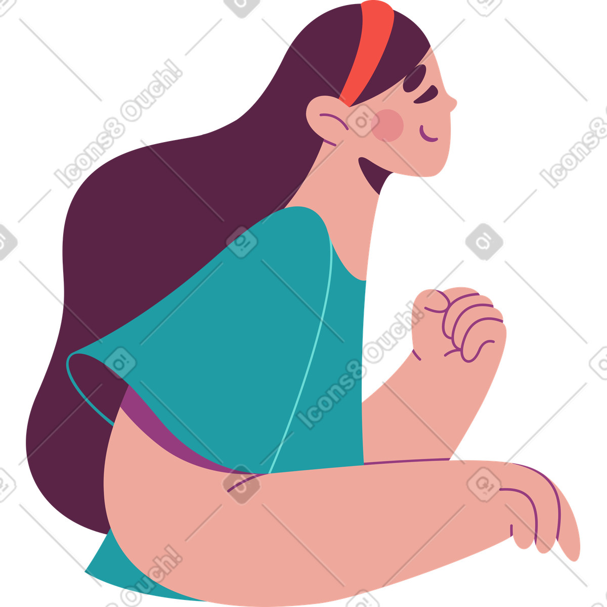 Girl holding smartphone illustration clipart for digital lifestyle concepts