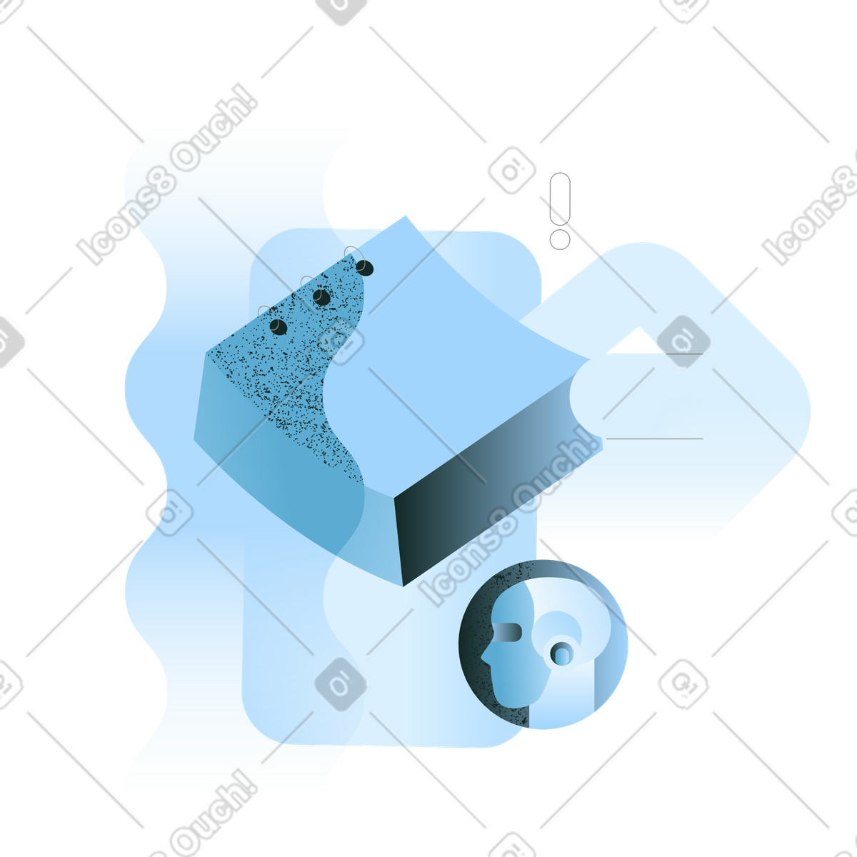 Ilustración Smartphone con icono de chatbot ia: automatización inteligente en dispositivos móviles estilo Concept a descargar PNG y SVG